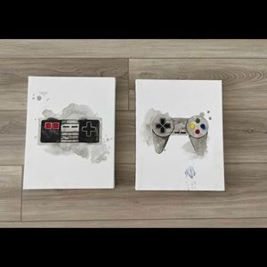 Canvas Printed Video Game Controller Wall Decor